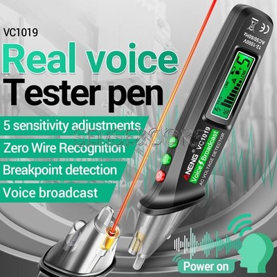 ANENG VC1019 Test Pen Voice Broadcast Voltage Detector 12-1000V Volt Current AC
