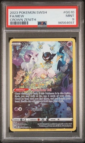 2023 POKEMON SWORD & SHIELD CROWN ZENITH #GG10 FULL ART/MEW PSA 9