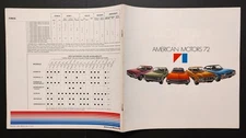 1972 AMC ILLUSTATED SALES CATALOG Gremlin Hornet Javelin AMX Matador Ambassador