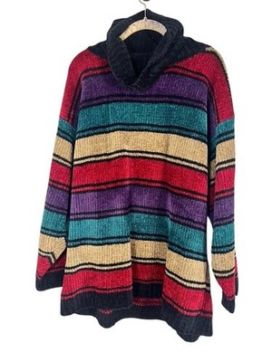 Retro Knit Striped Sweater L Red Academia Preppy Grunge Classic Preppy Chic 80s
