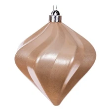 Vickerman Swirl Diamond UV Candy Christmas Ornaments in Cafe Latte (Set of 3)