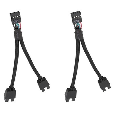 2 Stück Computer-Motherboard, USB 2.0, 9-Polig auf Dual 9-Polig, Verlängeru3701