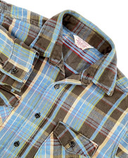 Vintage 70s Frostproof USA Plaid Cotton Twill Work Shirt Americana Mens L Large