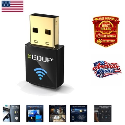 Wireless USB Network Adapter With Bluetooth 5.4 - Perfect for Windows 11/10