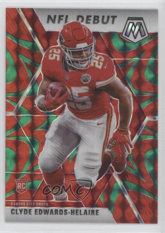 2020 Mosaic NFL Debut Reactive Green Prizm Clyde Edwards-Helaire Rookie RC 8p7