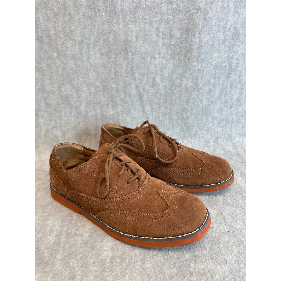 Florsheim Kids Brown Suede Wingtip Oxford Shoes Boys sz 5M Casual Dress - Image 2 of 4