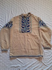 Men Embroidered Shirt Ukraine Vintage Sorochka Vyshyvanka Traditional Vintage