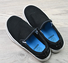 Youth Canvas Slip On Sneakers Black White Trim Memory Foam BYWN41AC001L Size 1