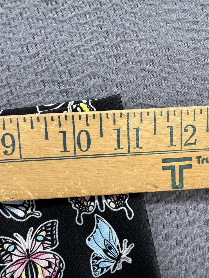 Leggings Terez Niñas 10/12 Negro Mariposa Dijes Estampado Hecho en EE. UU. Elástico Yoga Foto 3 de 4