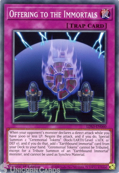 LDS3-EN060 Offering to the Immortals :: Common 1st Edition Mint YuGiOh Card