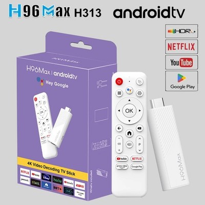 H96 Max H313 Android14 TV Stick 4K@60fps BT5.0 WiFi6 2GB 16GB Voice Assist