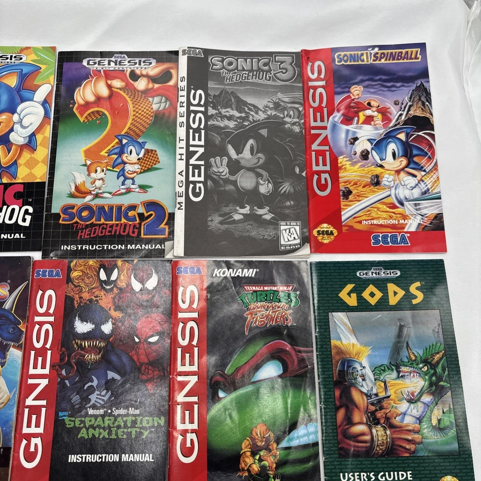 Sega Genesis 10 Game Manual +3 Posters Sonic Spider-Man TMNT GODS Lion King - Image 3 of 4