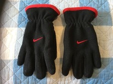Nike Youth Unisex Fleece Gloves - Black and Red