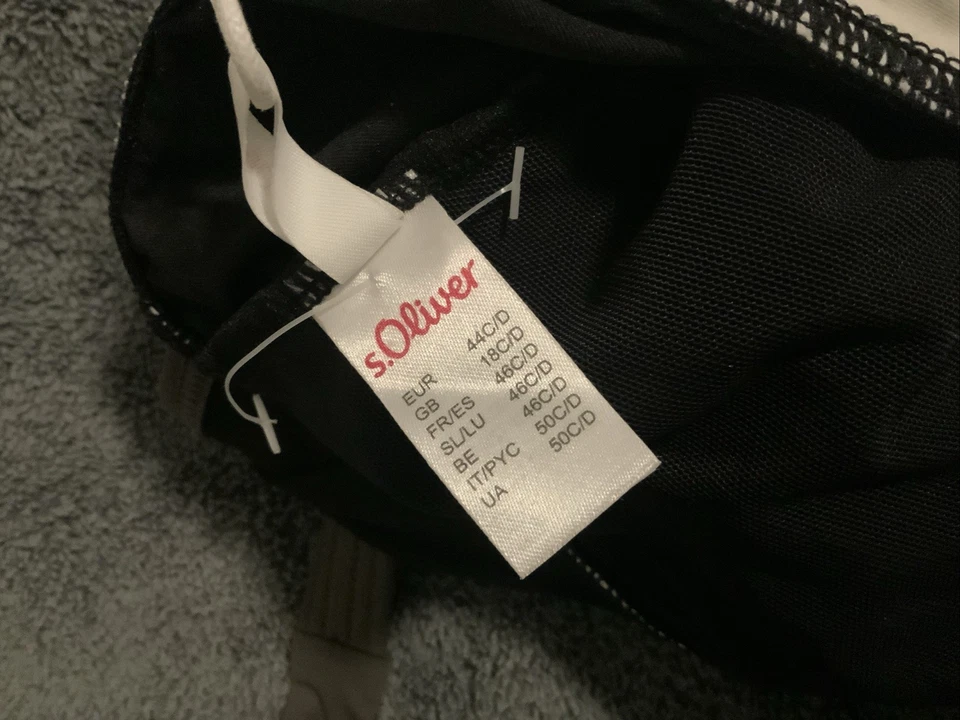 S. Oliver Badeanzug Neckholder Größe Gr. 44 C/D Schwarz Oliv - Bild 3 von 3