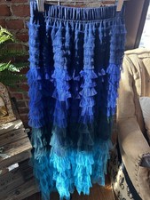 Blue Ombre Ruffled Tulle Skirt M NWT