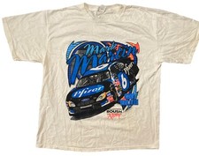 VINTAGE Mark Martin NASCAR T Shirt - White Pfizer Viagra GO BLUE 90s Chase XL
