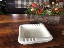 Vintage Large Ceramic White Cigar Tray Ashtray Made In USA 3451