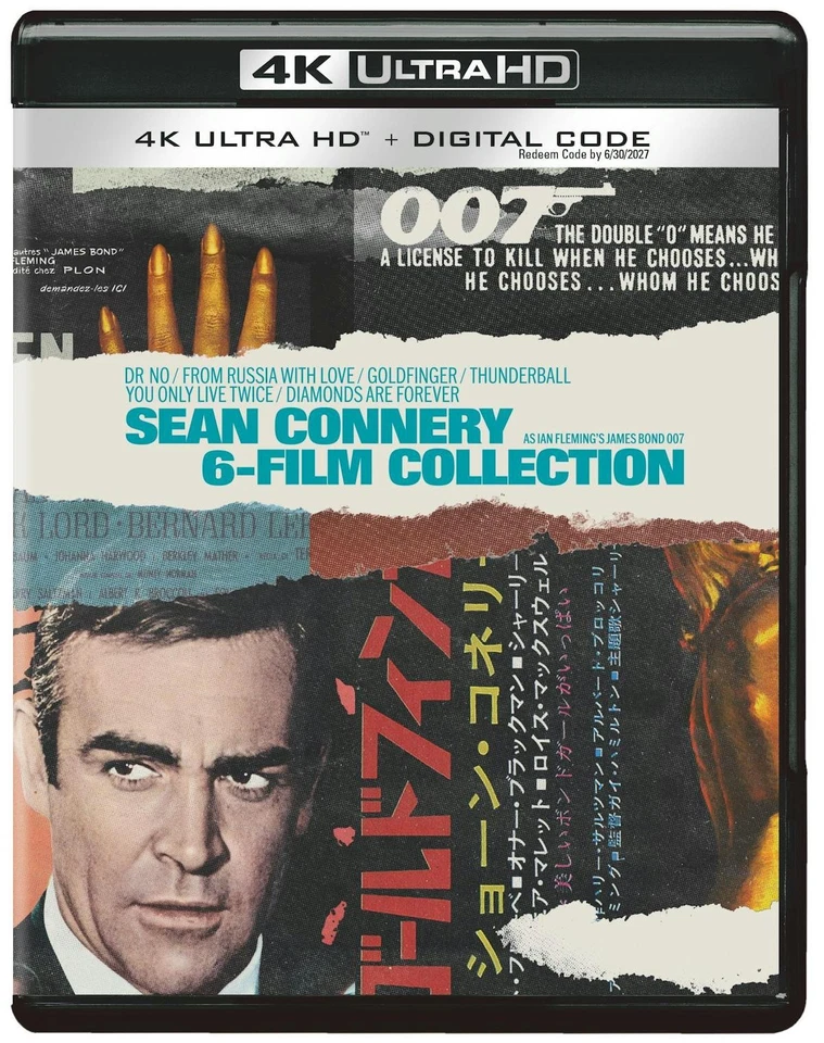 James Bond Sean Connery 6-Film Collection 4K UHD Blu-ray NEW Foto 2 de 4