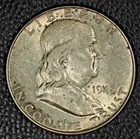 1948 Franklin Half Dollar, AU, Nearly FBL