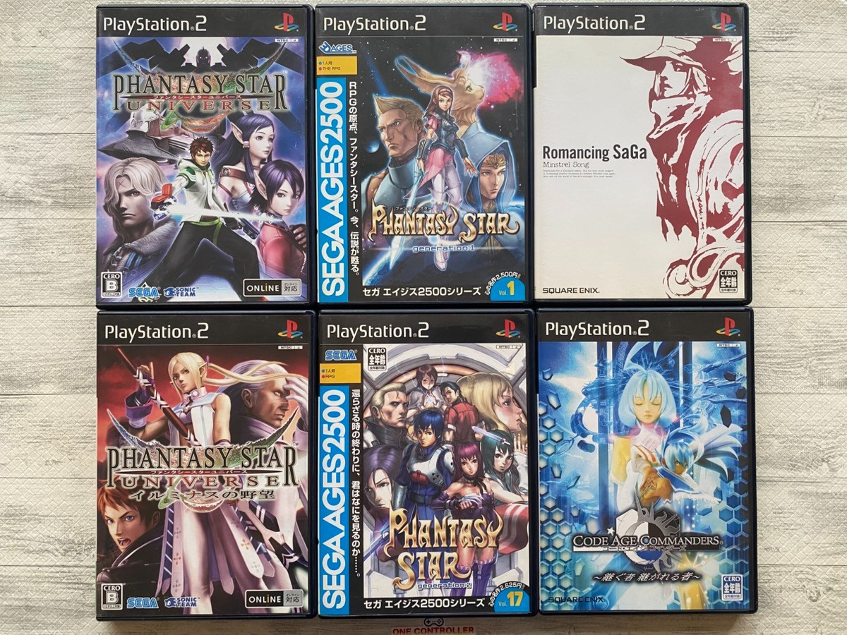 SONY PS2 Phantasy Star Universe & generation Romancing Saga Code Age Commanders