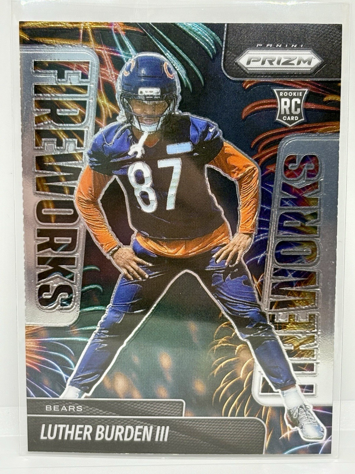Luther Burden III Fireworks Rookie - 2025 Panini Prizm #20 Chicago Bears RC