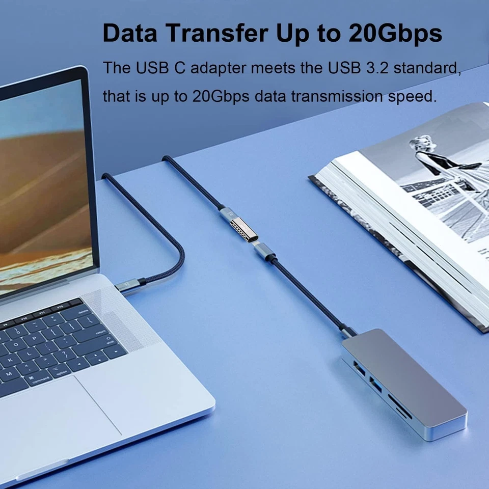 Type-C Female Adapter 2 pcs USB C Female to Female 20GBps 100W PD Coupler - Image 3 of 4