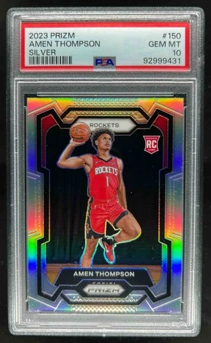 2023-24 Prizm Amen Thompson RC Prizms Silver Rookie #150 Rockets PSA 10