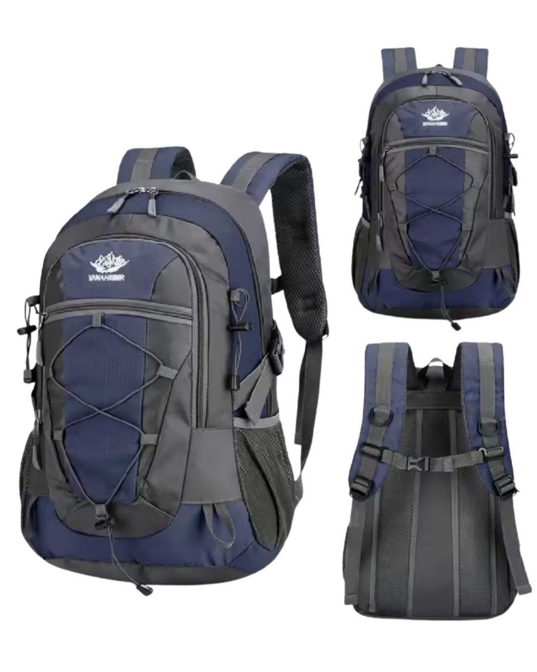 Sac à dos randonnée 35L bleu foncé étanche pour trek et voyage outdoor actif