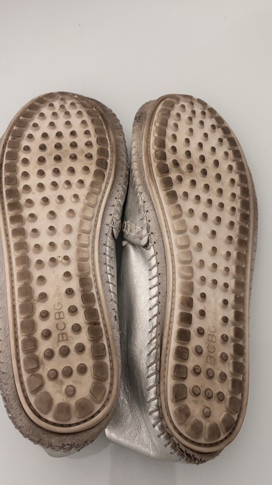 BCBGeneration Xavier Metallic Silver Leather Loaf… - image 6