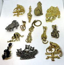 Vintage Cat Kitty Brooches Pins Costume Jewelry AJC AAI Avon Lot 13