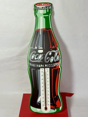 Wood Coca Cola Bottle Decor Retro Throwback Thermometer 16''