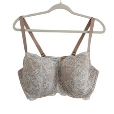 Thirdlove 24/7 Lace Balconette Bra 42D White Nude Lined Adjustable Underwire