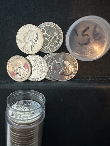 1956-P 25C WASHINGTON SILVER QUARTER GEM PROOF ROLL