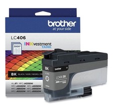 Brother LC406BKS INKvestment 3,000 Page-Yield Ink - Black New