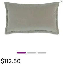 EASTERN ACCENTS HEATHER GRAY  VELVET LUMBAR PILLOW COVER~EXCELLENT COND~MSRP$112