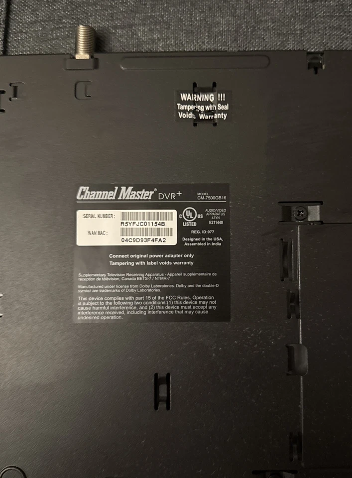 Channel Master DVR+ CM-7500GB16 DVR Only As Is READ DESCRIPTION  FOR PARTS - Image 3 of 4