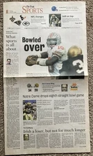 2006 Ohio State vs. Notre Dame Fiesta Bowl Newspaper NCAA