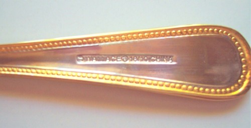 Wallace Servizio Forchetta e Cucchiaio Zuppa Acciaio Inox 18/10 Perline Oro Continentale - Foto 3 di 3