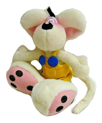 Thomas Goletz Diddl Plush Mouse white in yellow overalls 12'' high