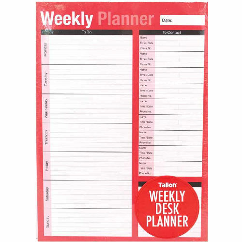 Weekly To Do Desk Planner - List A4 Pages Meal Planner Family Home Kids Shopping - Picture 1 of 1