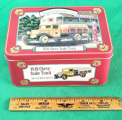 Ertl 1930 Texaco Collectors Club CHEVY STAKE TRUCK With Tin Case Diecast