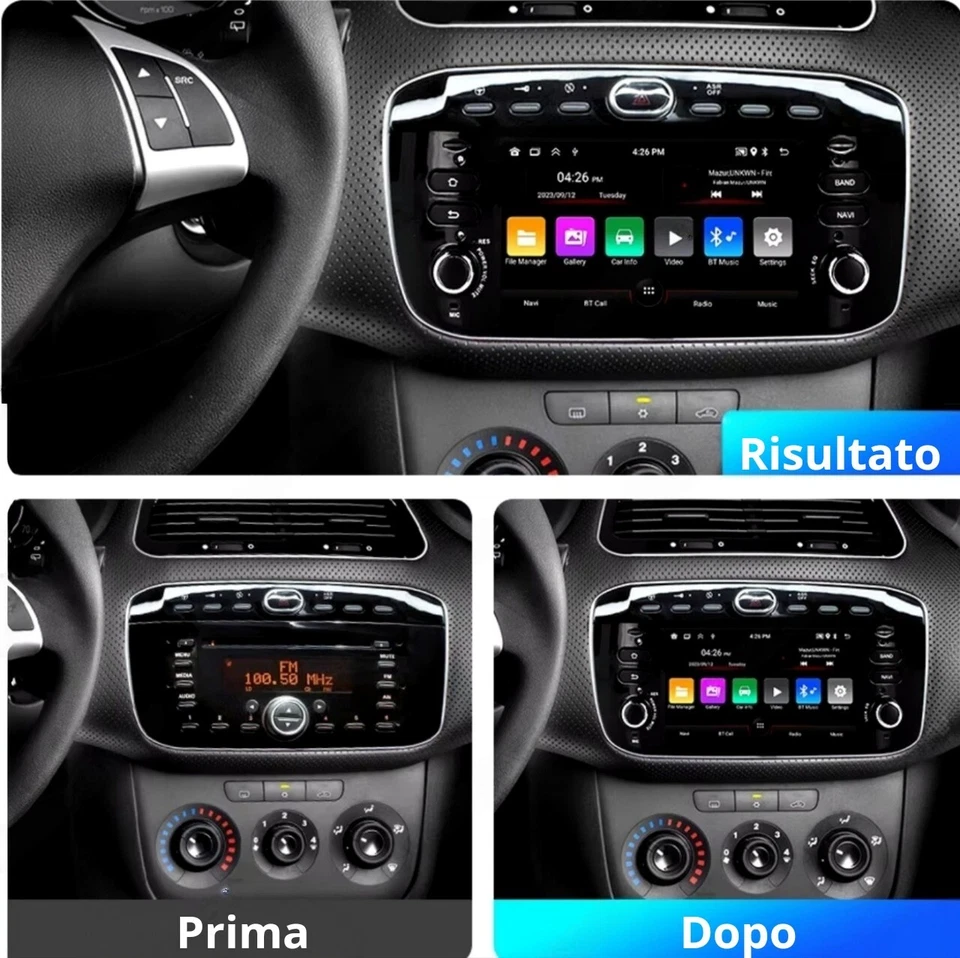 Autoradio stereo Android 6.1 Pollici per Fiat Punto Evo 2012 al 2015 - Immagine 3 di 4