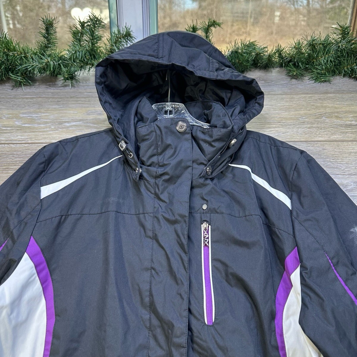 ZeroXposur Jacket size XL Black Purple Ski Coat Hood Coat ZeroXposur Jacket size XL Black Purple Ski Coat Hood Coat