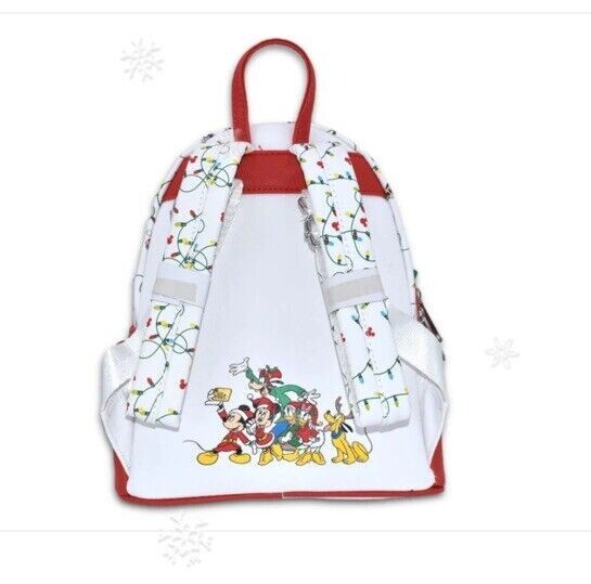 Loungefly Disney Mickey And Minnie Christmas Wreath Mini Backpack NWT Grotto Treasures Exclusive - Disney Mickey & Minnie W  main image 3