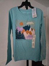 Girl's Cat And Jack Medium 8/10 Turquoise Long Sleeve Shirt. New With Tags