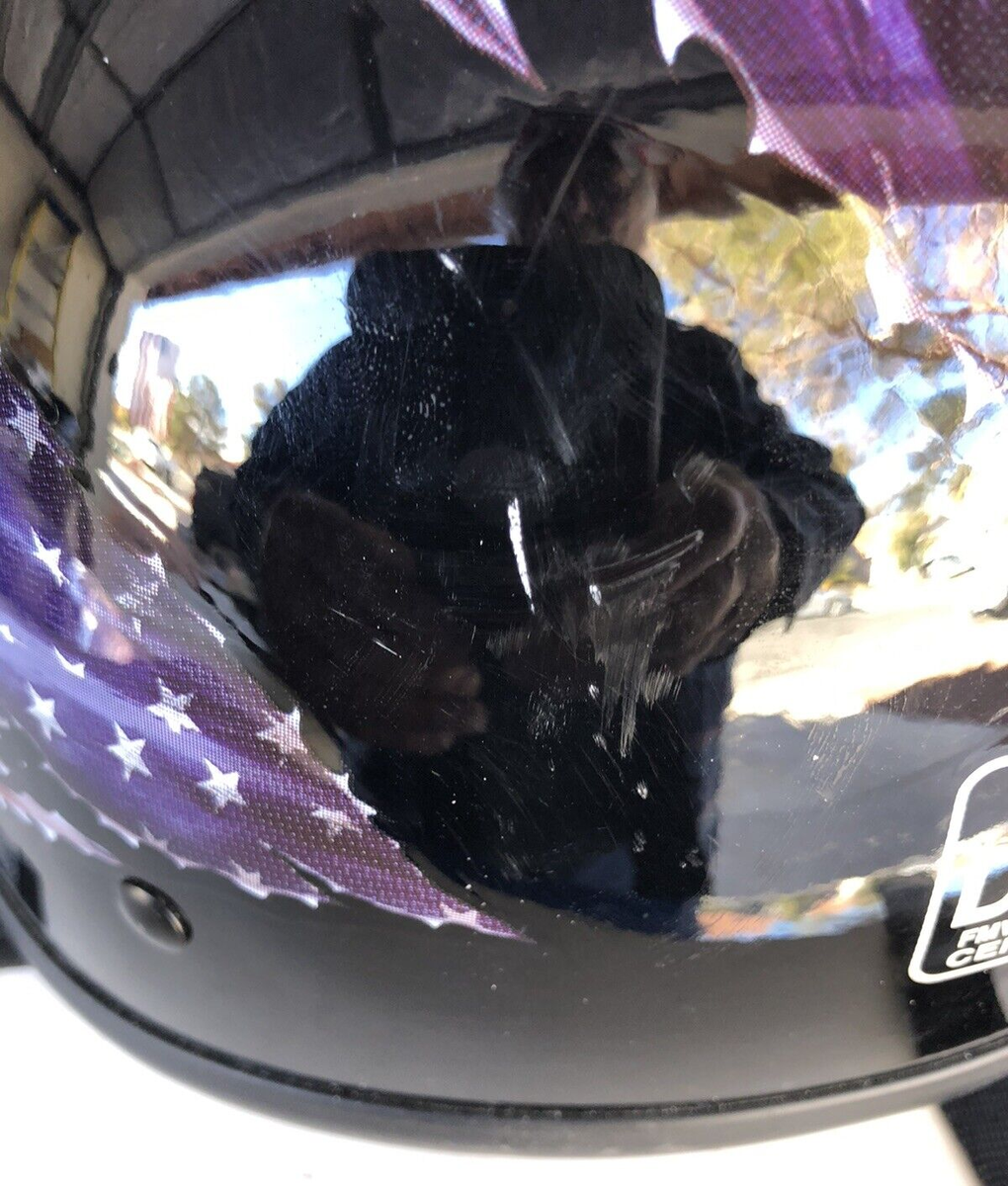 Glossy Black Eagle/Flag/Claws ABS Motorcycle Half Helmet Glossy Black Eagle/Flag/Claws ABS Motorcycle Half Helmet