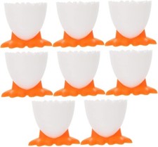 8pcs Egg Cups Easter Egg Holder Plastic Egg Stands Boiled Egg Cup Cartoon Egg