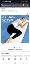 ELEMUSE Full Body Pillow for Adults - Shredded Memory Foam & Zippered Cooling