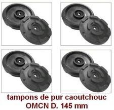 4 X tampons de pur caoutchouc D. 145 mm. pour Pont elevateur OMCN - Italie