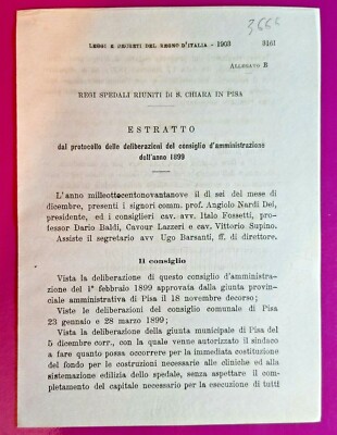 Regi Spedali Raffung VON S.Chiara IN Pisa, Extrakt Hinweis
